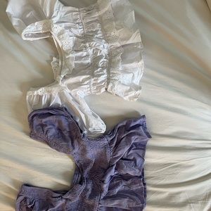 Two super Cute Shein tops. Puff sleeve smocked top